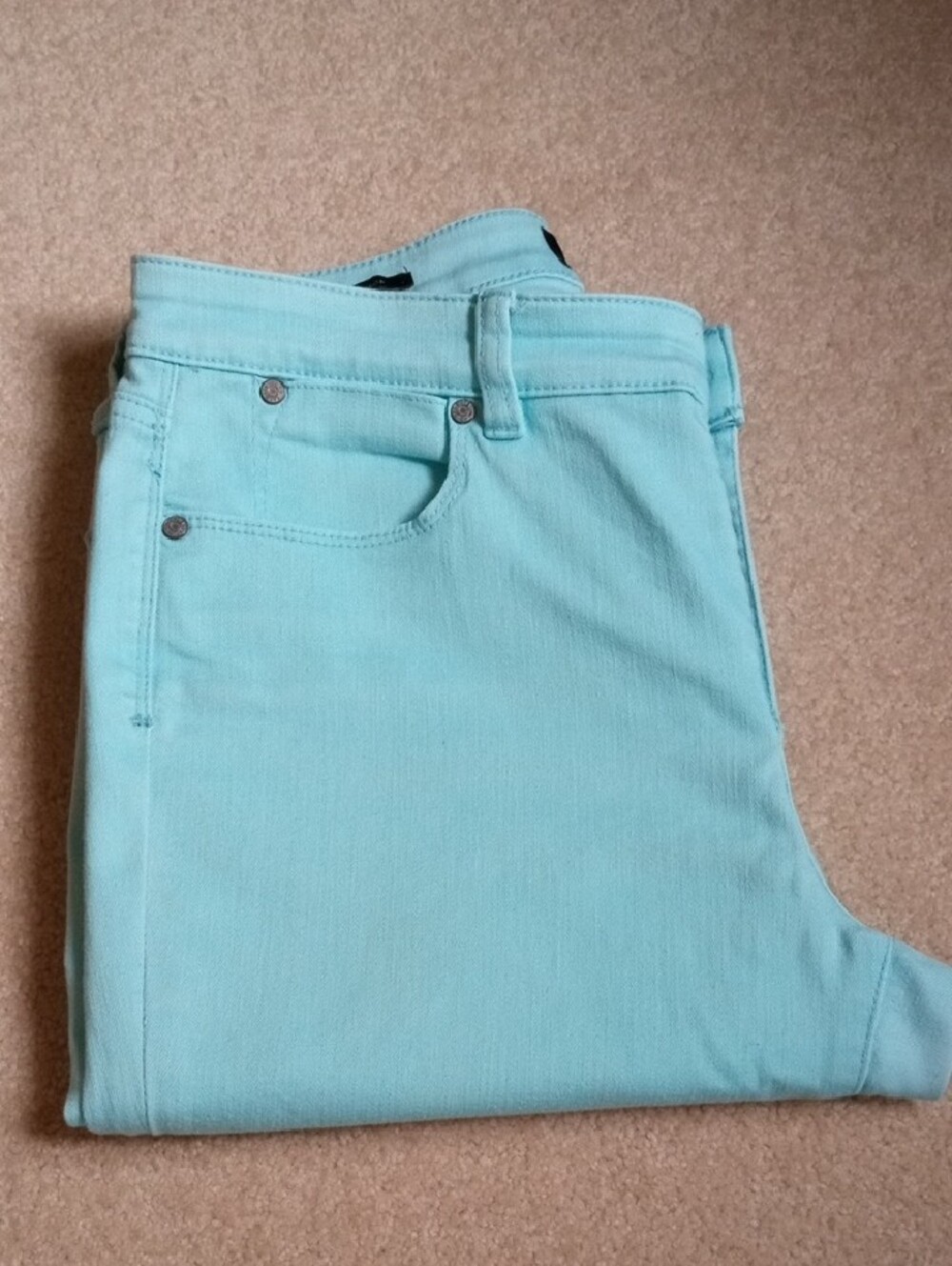 Talbots Light Aqua Crop Skinny Jeans Size 8 - Picture 3 of 7